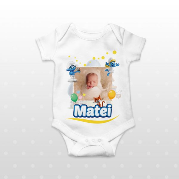 Body personalizat cu Strumfi Body personalizat cu Strumfi