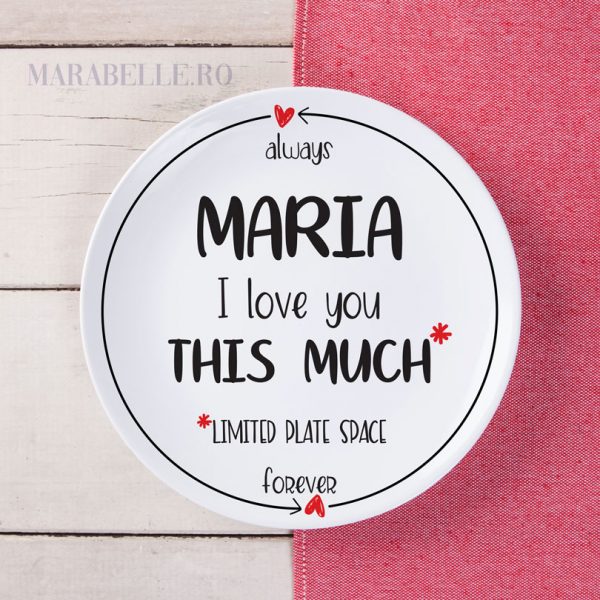 Farfurie personalizată I Love You This Much Farfurie personalizată I Love You This Much
