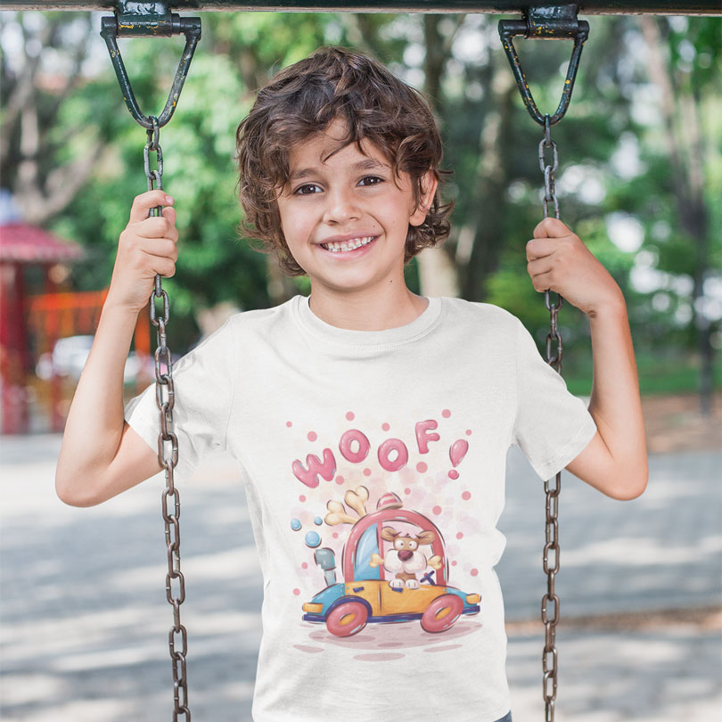 Tricou pentru copii cu Căţeluşul WOOF