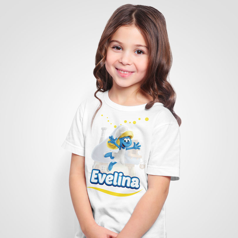 Tricouri personalizate pentru copii, cu Strumfi