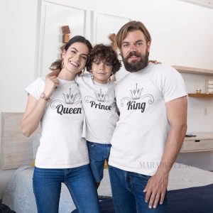 Set de 3 tricouri King, Queen And Prince