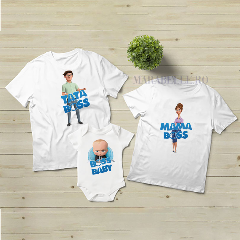 Set de tricouri cu Boss Baby personalizabile şi pentru tăiere de moţ