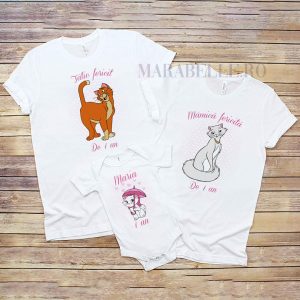 Set tricouri personalizate cu Marie, Pisicile Aristocrate
