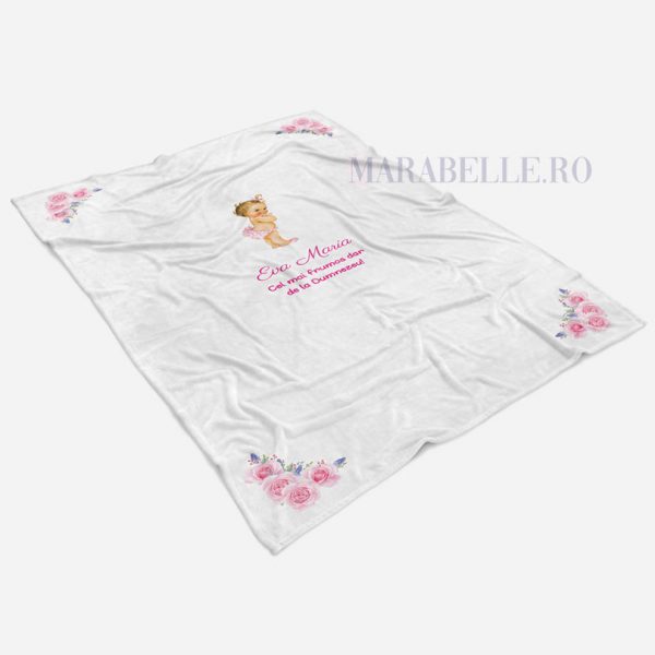 Păturică personalizată cu Mica Prinţesă, 150x100cm, micro fleece Păturică personalizată cu Mica Prinţesă, 150x100cm, micro fleece