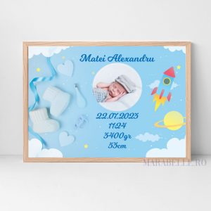 Poster cadou personalizat pentru camera bebeluşului