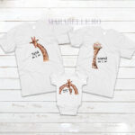 Set de tricouri aniversare cu girafe
