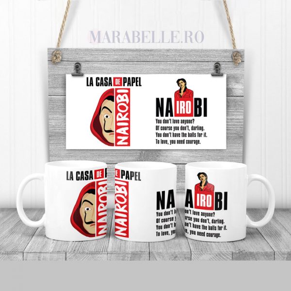 Cană La Casa de Papel personalizată cu nume Cană La Casa de Papel personalizată cu nume
