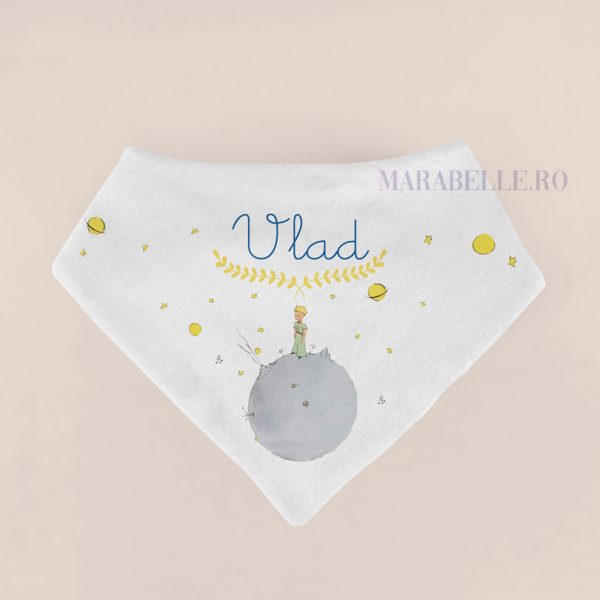 Eşarfă cu Micul Prinţ, personalizată cu nume Eşarfă cu Micul Prinţ, personalizată cu nume