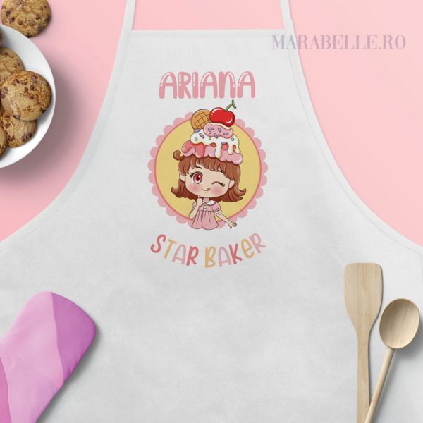 Şorţ personalizat pentru fetiţe Star Baker, 5 variante Şorţ personalizat pentru fetiţe Star Baker, 5 variante