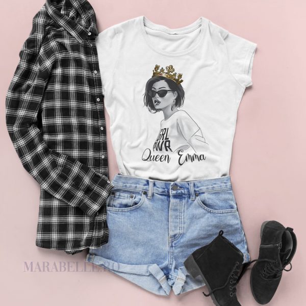 Tricou Queen personalizat cu nume, pentru femei Tricou Queen personalizat cu nume, pentru femei