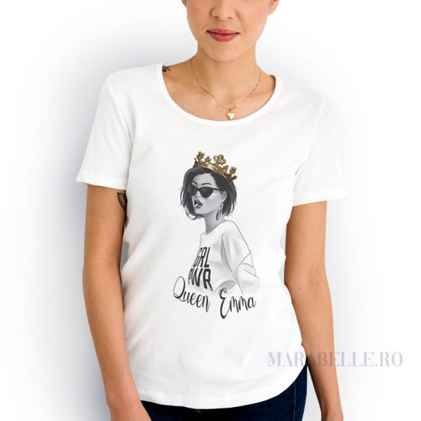 Tricou Queen personalizat cu nume, pentru femei