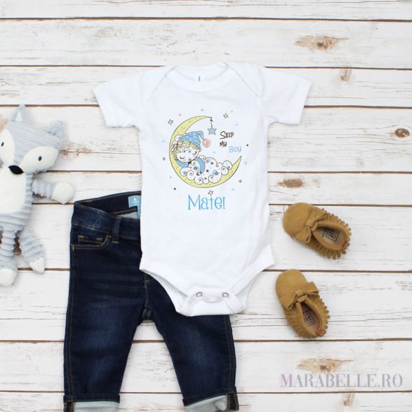 Body pentru băieţei personalizat cu nume Body pentru băieţei personalizat cu nume, Sleep My Boy