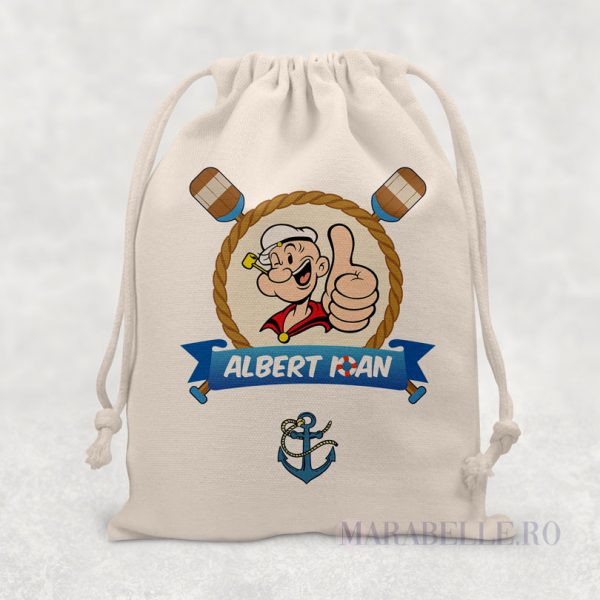 Sacoşică personalizată cu Popeye Marinarul Sacoşică personalizată cu Popeye Marinarul