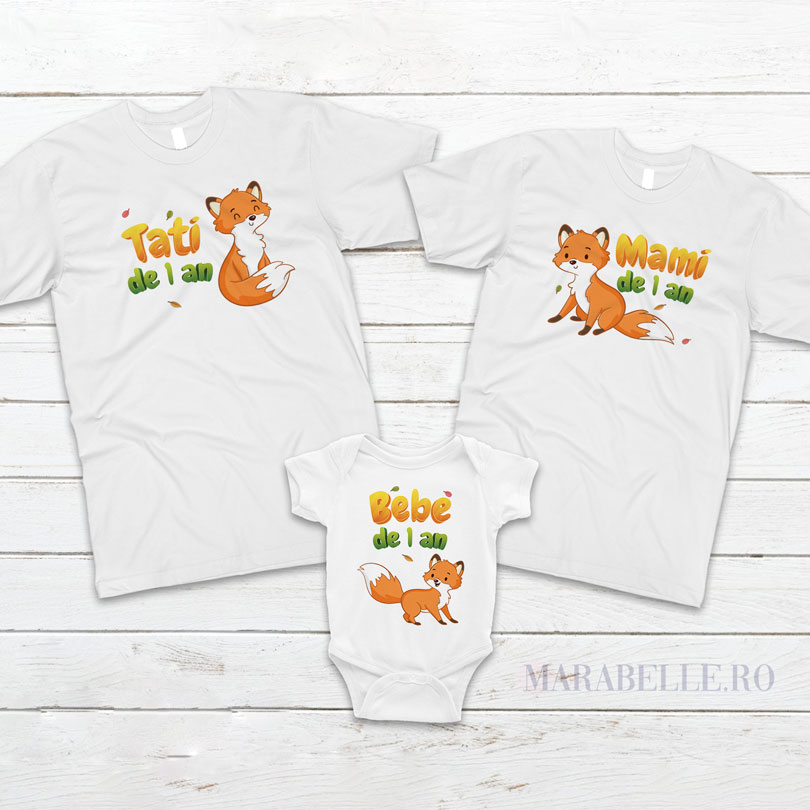 Set tricouri personalizate cu vulpiţe pentru aniversări