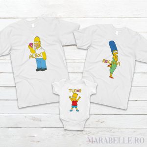 Set de tricouri şi body Familia Simpsons personalizate