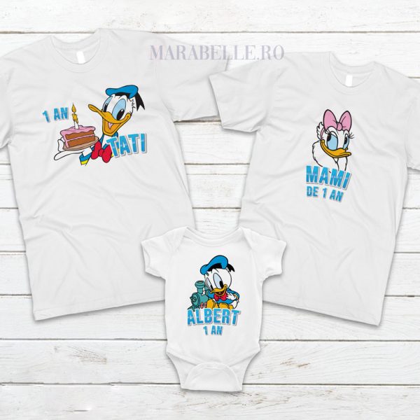 Set de tricouri cu Donald şi Daisy Duck pentru aniversări
