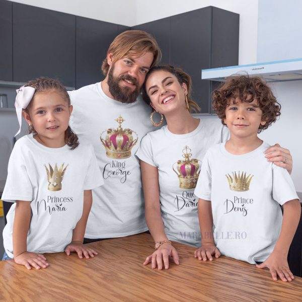 Set de 3 tricouri Royal Crowns personalizate cu nume Set de 3 tricouri Royal Crowns personalizate cu nume