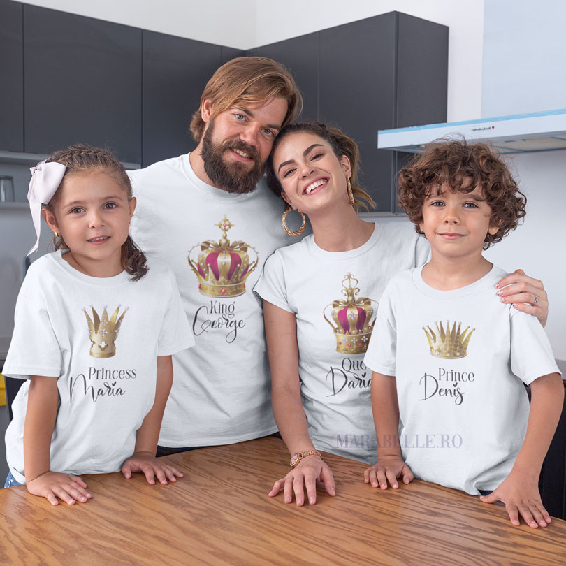 Set de 3 tricouri Royal Crowns personalizate cu nume