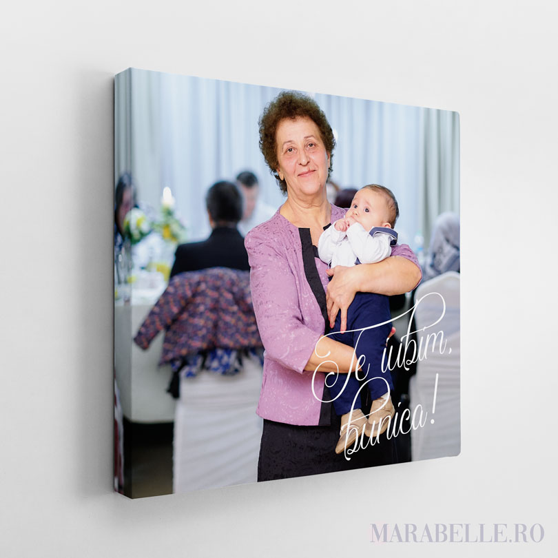 Tablou Canvas cadou pentru bunici, personalizat cu poză şi text