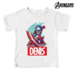 Tricou Captain America personalizat cu nume în stil Marvel