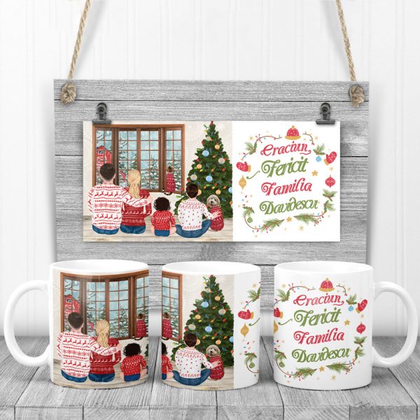 Cană Christmas Family Cană Christmas Family, personalizată cu mesaj.