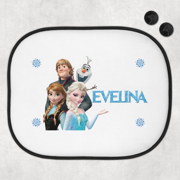 Parasolar auto cu Elsa, personalizat cu nume, set de 2 buc Parasolar auto cu Elsa, personalizat cu nume, set de 2 buc