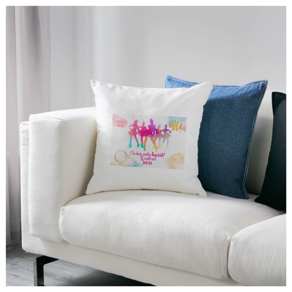 Pernă cu dansatori în culori de acuarelă, personalizată Pernă cu dansatori în culori de acuarelă, personalizată
