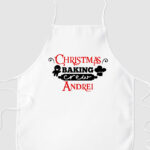 Şorţ Christmas Baking Crew personalizat cu nume