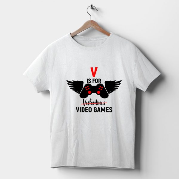 Tricou Valentine's Day, V is for Video Games Tricou Valentine's Day, V is for Video Games