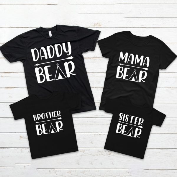 Tricouri Family Bear set de 3 bucăţi Tricouri Family Bear set de 3 bucăţi