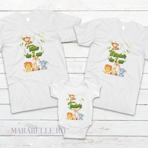 Tricouri cu animăluţe Safari, personalizate