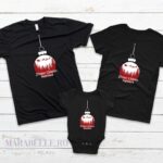 Tricouri pentru Crăciun cu globuri personalizate cu text